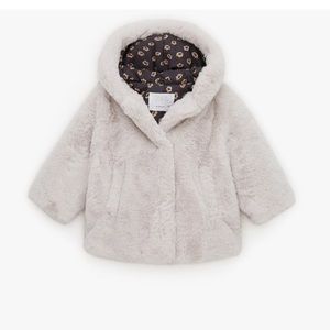 Zara Toddler Faux Fur Coat - Size 2-3 Years - NWT